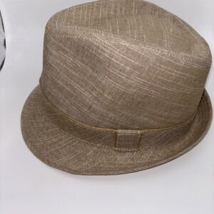 DOBBS Men's Med Spring/Summer Fedora 55% Linen 45% Cotton
